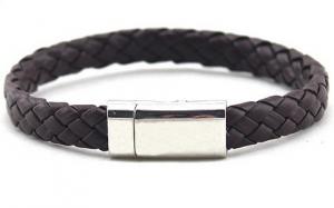Quality Fashion men bracelet leather with magnetic buckle for sale