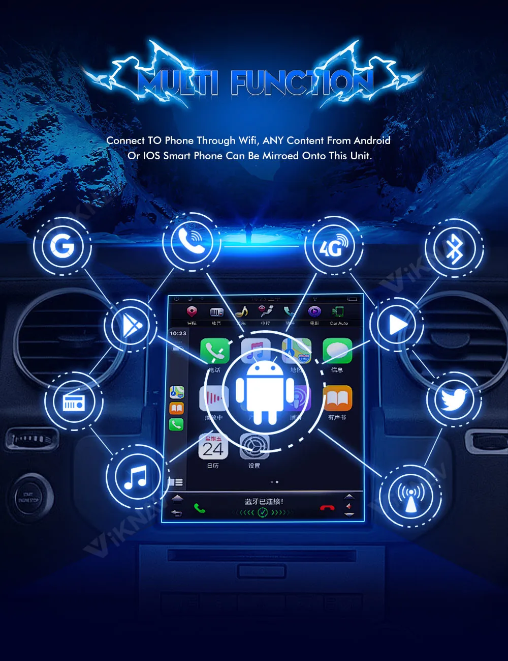 Viknav Car Radio For Volvo S80 V70 (2004-2011) 8.8 inch Built in Carplay GPS Navigation Multimedia Player Touch Screen