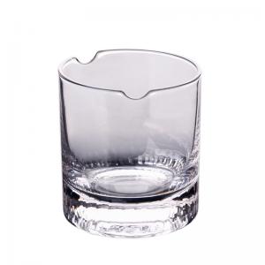 Quality 260ml Old Fashioned Whiskey Glass , Indented Cigar Rest Whiskey Shot Glasses for sale