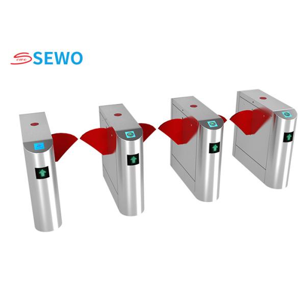 Buy Low Noise Flap Barrier Turnstile Gate with RFID Card Reader Access Control System at wholesale prices