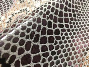 Quality Snake Skin Pattern Imitation Leather Fabric Lamination On Garment for sale