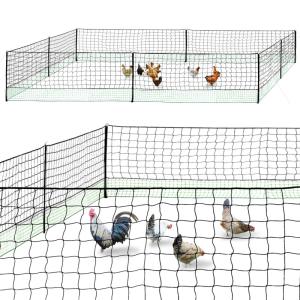 Quality 50 M Chicken Net Fence Kit With Gate Double Pointed Posts in Green with Fibreglass Rod for sale