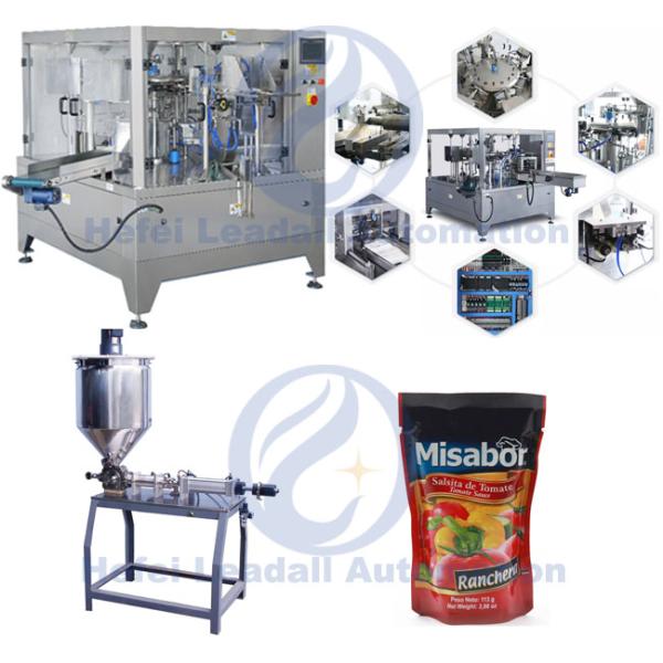 Ketchup / Tomato Paste Rotary Premade Pouch Packing Machine 1500G With Single Dose