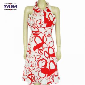 China Summer elegant sleeveless hot style print girls dresses lady's ladies dinner party t shirt dress in cheap price on sale