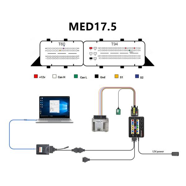 GODIAG ECU GPT Boot AD Connector for ECU Reading Writing No Need Disassembly Compatible with J2534/ Openport/ PCMFlash/ FoxFlash/ FC200 Support