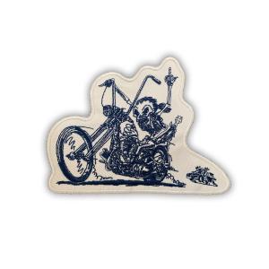 China Twill Material Embroidered Biker Patches , Iron On Motorcycle Patches OEM on sale
