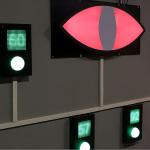 Wall Interactive Hide Push Button Counting Number LED Light Activate Game Evil