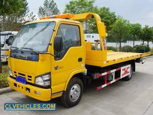 Quality Winch 600P ISUZU Tow Truck All Terrain 130hp 4 ton Flatbed Tow Trucks for sale