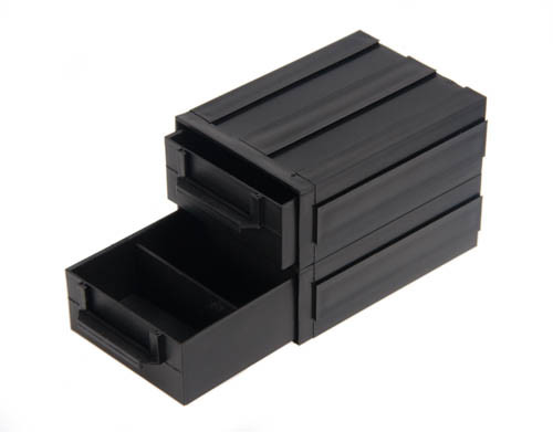Black Plastic Anti Static ESD IC Component Drawer Box