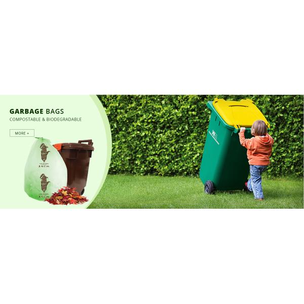 OEM 100% Compostable Eco Friendly Biodegradable Garbage Bags, 100% Biodegradable Compostable Plastic Garbage Bags