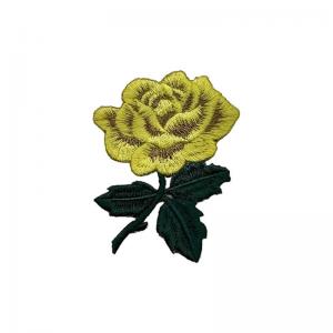 Quality Heat Press Rose Flower Embroidered Hat Patches With Iron On Backing for sale