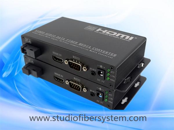 Buy HDMI fiber converters with 1CH RS232 point to point popplication for remote control and surveillance system at wholesale prices