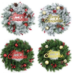 China Christmas Fake Flower Reef Outdoor Artificial Wreaths 35CM Door Hanging on sale