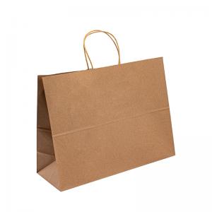 Quality Glossy / Matt Lamination Kraft Handle Paper Bags 10kg Carry Weight With Twisted Handles for sale