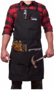 Adjustable Water Resistant Apron With Tool Pockets , Waxed Canvas Work Apron