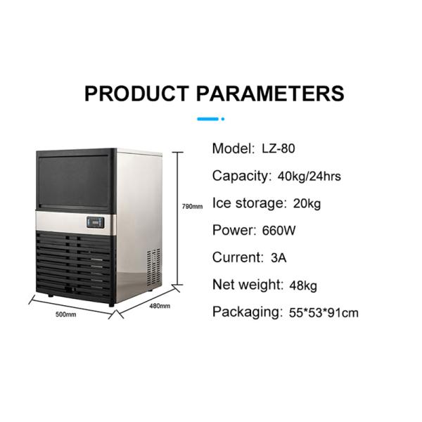 40kg 24 Hours LZ-80 Hoshizaki Cocktail Cube Ice Machine for Industrial and Commercial