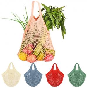 Quality Net Cotton String Shopping Bag Reusable Mesh Market Tote Organizer Portable For Grocery Storage Beach Toys Fruit Vegetable for sale
