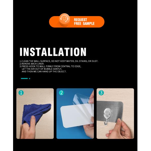 No Drilling Hole Needed Self Adhesive Hook Rack Daily Objects Storage Idea For Door