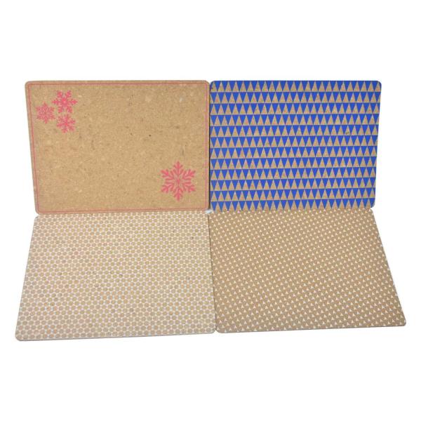 Buy Printed Custom Cork Placemats Rectangular Anti Scratch For Coffee Shop at wholesale prices