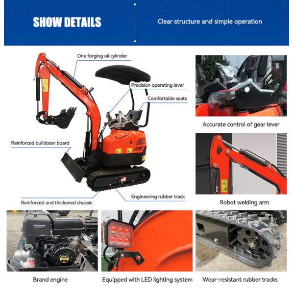 Free Shipping Farm 2 Ton Cheap Excavator Mini Excavator with Cab Drill Crusher Attachments