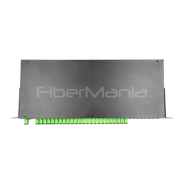 PLC Planar Lightwave Circuit Splitter With 1×24 SC APC Connectors And Adapters Loaded