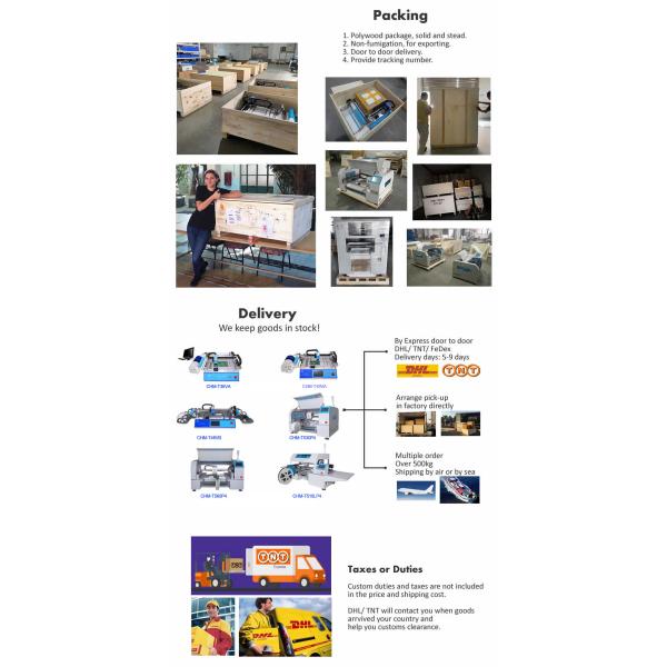 Mini Desktop SMT P&P Machine CHM-T48VB+Reflow Oven CHMRO-420+Stencil Printer CHM-T3040 small PCB making assembly line