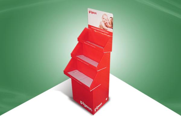Pigeon Brand Three Tray POP Cardboard Display With Stack-up Design for Selling