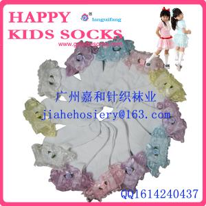 China wholesale knitted little girl lace flowers socks on sale
