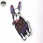 Fashion Dog Sequin Embroidery Patches Handmade 15.5*24.5cm Size Sew On Style