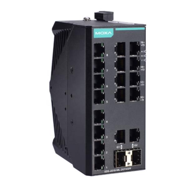 EDS-2018-ML Series 16+2G Port Gigabit Unmanaged Ethernet Switches