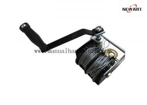 Quality 680kg Two Cables Worm Gear Manual Hand Crank Winch for sale
