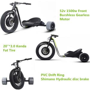 Quality Three Wheel Powerful Electric Bike , Motorized Adults Powered Drift Trike for sale