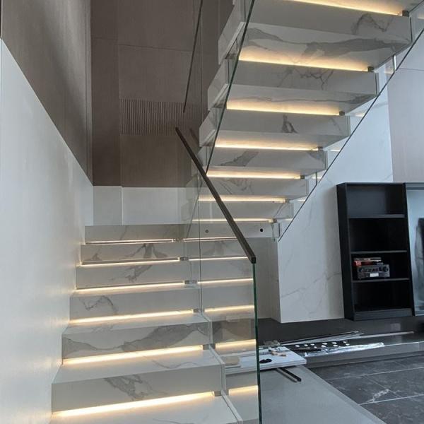 Buy High End Stone Steps Straight Stair LED Zig Zag Shape Stringer at wholesale prices