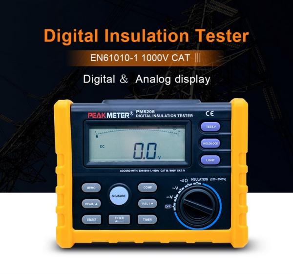 Buy 2500V Digital Insulation Resistance Tester Auto Power Off Auto Calculate PI And DAR at wholesale prices