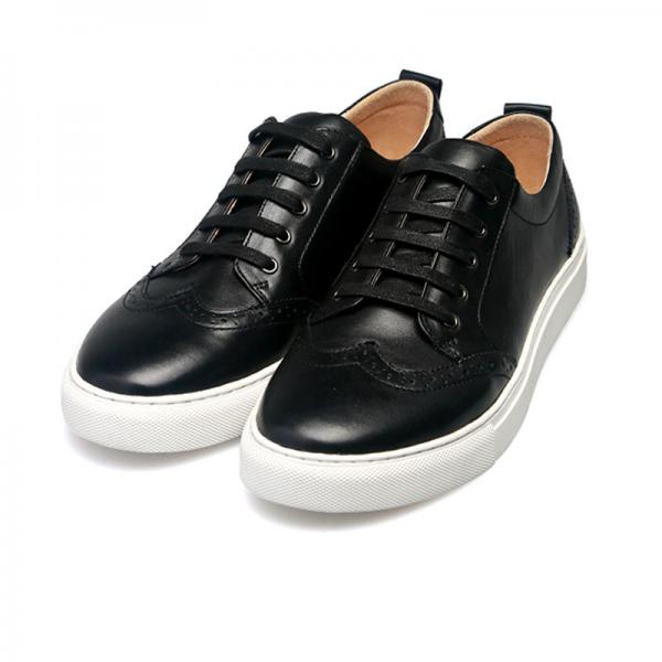 Buy high quality black lace-up shoes cowhide sneakers brand couples sneakers lovers sneakers designer sneakers BS-B7 at wholesale prices