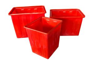 Solid Durable Paper Recycling Bin , Plastic Kitchen Waste Bins In Red Color