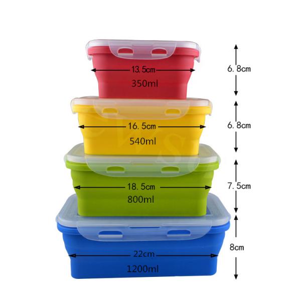 800ml 1200ml Silicone Lunch Containers Collapsible Silicone Lunch Box