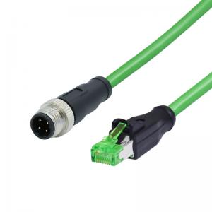Quality Cat 5e M12 To Rj45 Ethernet Cable IP67 IP68 Male To Female For Sensor Automation for sale