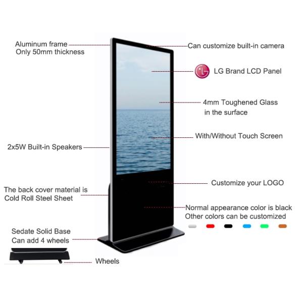 Smart Split Interactive Touch Screen Kiosk 42 Inch ads player