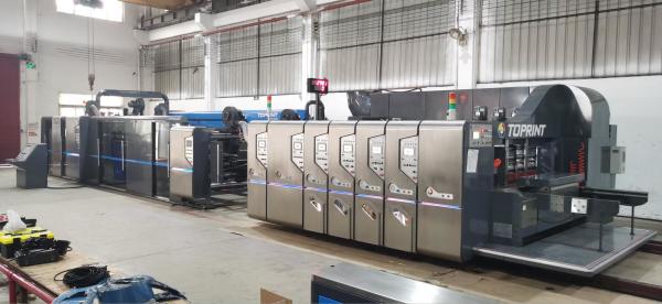 Buy Full Automatic Flexo Folder Gluer Machine Trimming Corner Cutting Counting Ejecting at wholesale prices