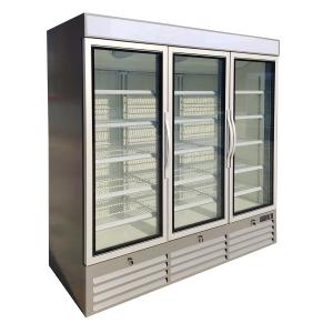 China White / Black 3 Glass Door Commercial Refrigerator Freezer With Large Display Volume on sale