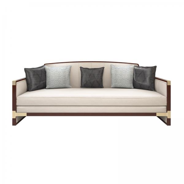 Hotel Lobby furniture modern Chinese style Solid wood Sofa set used Grey fabric cloth seating