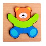 Wooden Cartoon Animal 3D Puzzle Children Early Education Cognitive
