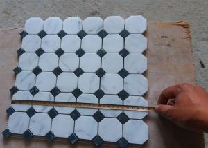 China White Carrara Octagon Natural Stone Mosaic Tile 2 X 2 High Density , Low Water Absorption on sale