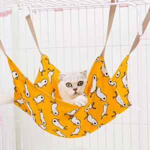 Quality Pet Summer Cotton Linen Cat Hammock Stand Breathable Cage Cat Swing Nest Multicolor Printing Hammock for sale