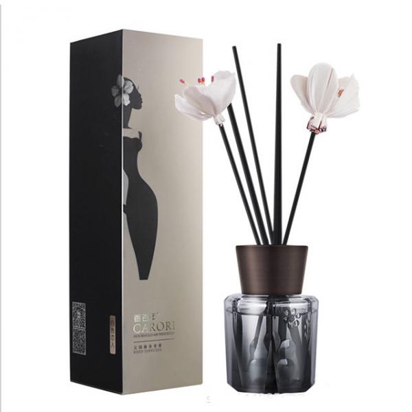 Buy Wood Cap Reed Diffuser Sticks Glass Bottle Custom Fragrant Packaging Box at wholesale prices