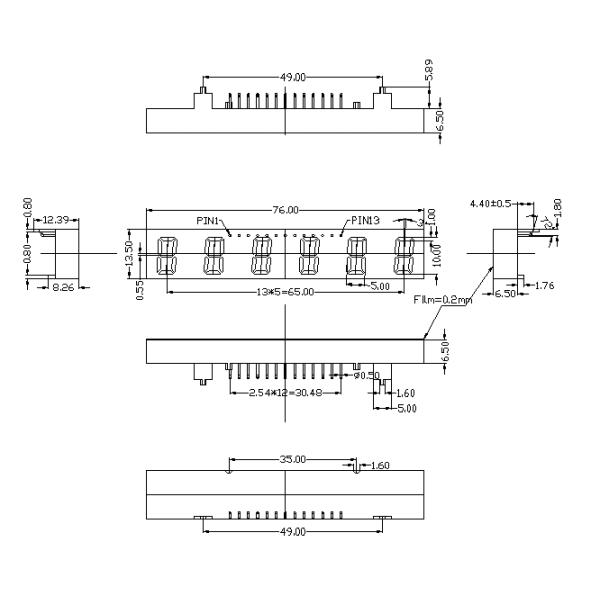 0.71 Inch Numeric LED Display 7 Segment