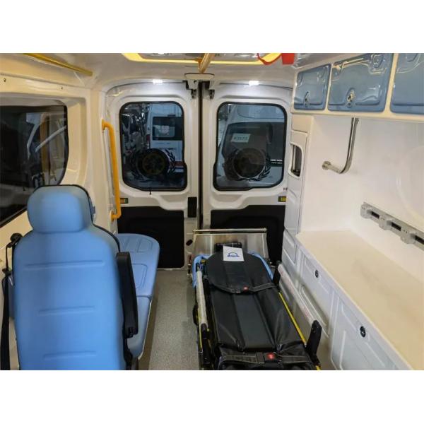 Full Set Of Basic Medical Equipment And Ventilation System On Board The Ambulance For Routine First Aid Duties