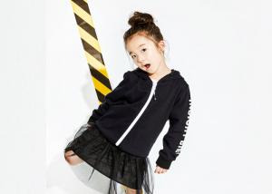 China Trendy 100% Cotton Girls Fleece Hoodie , Casual Kids Cardigan Sweater on sale