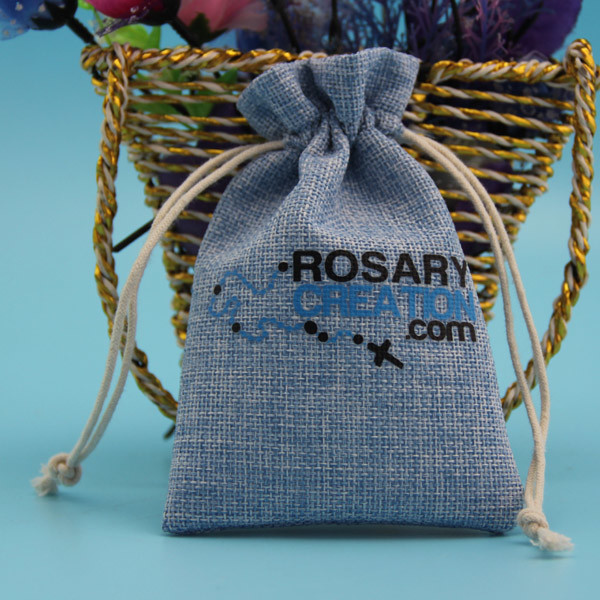 Soft Recyclable Jute Drawstring Bag For Jewelry 10 X 15cm / 12 X 17cm Size